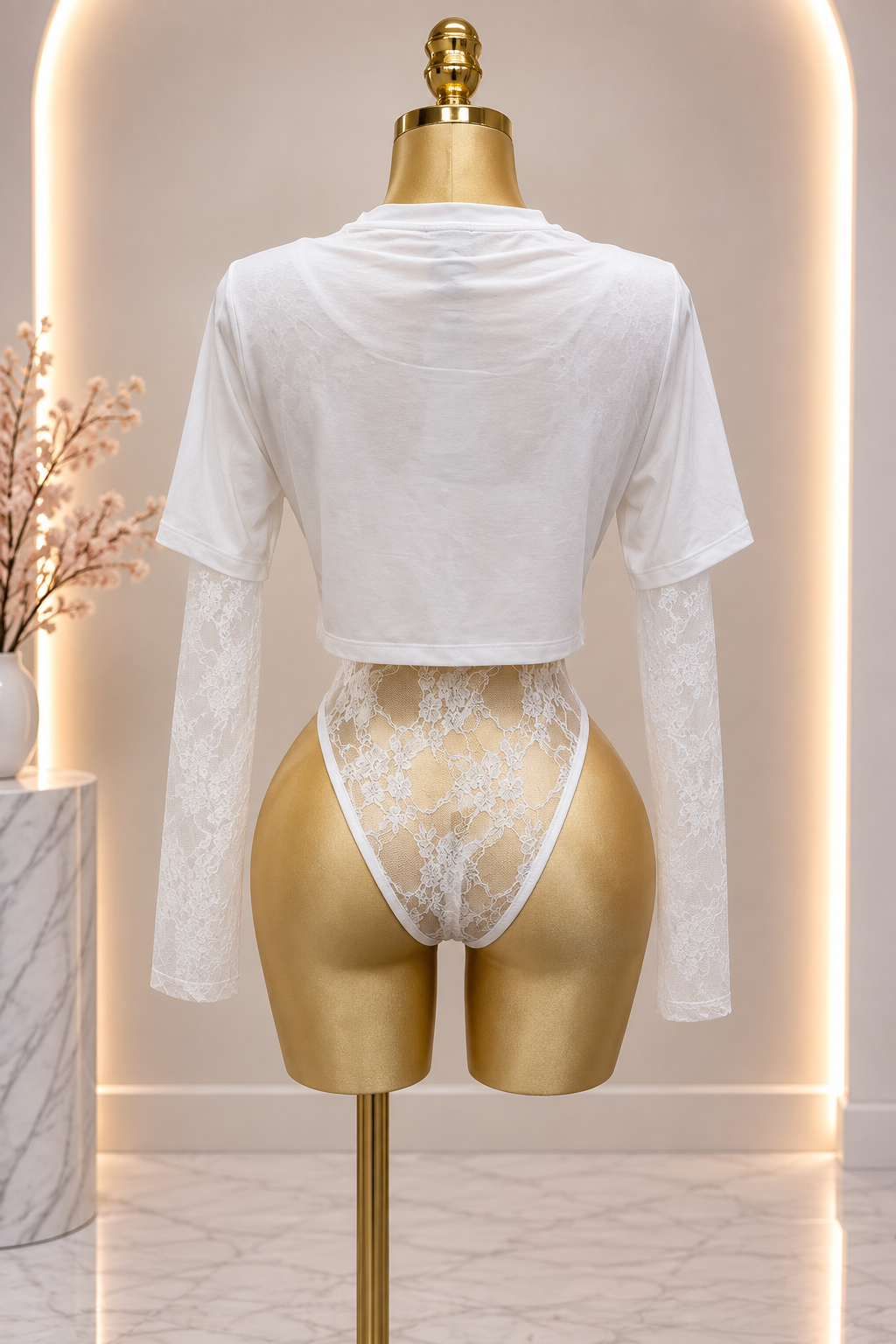 Noir Desire Bodysuit - White