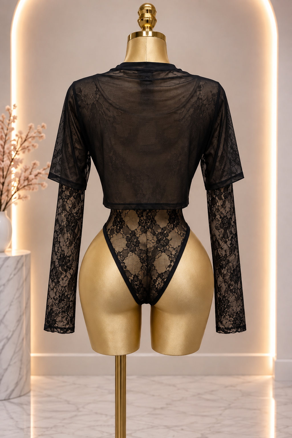 Noir Desire Bodysuit - Black