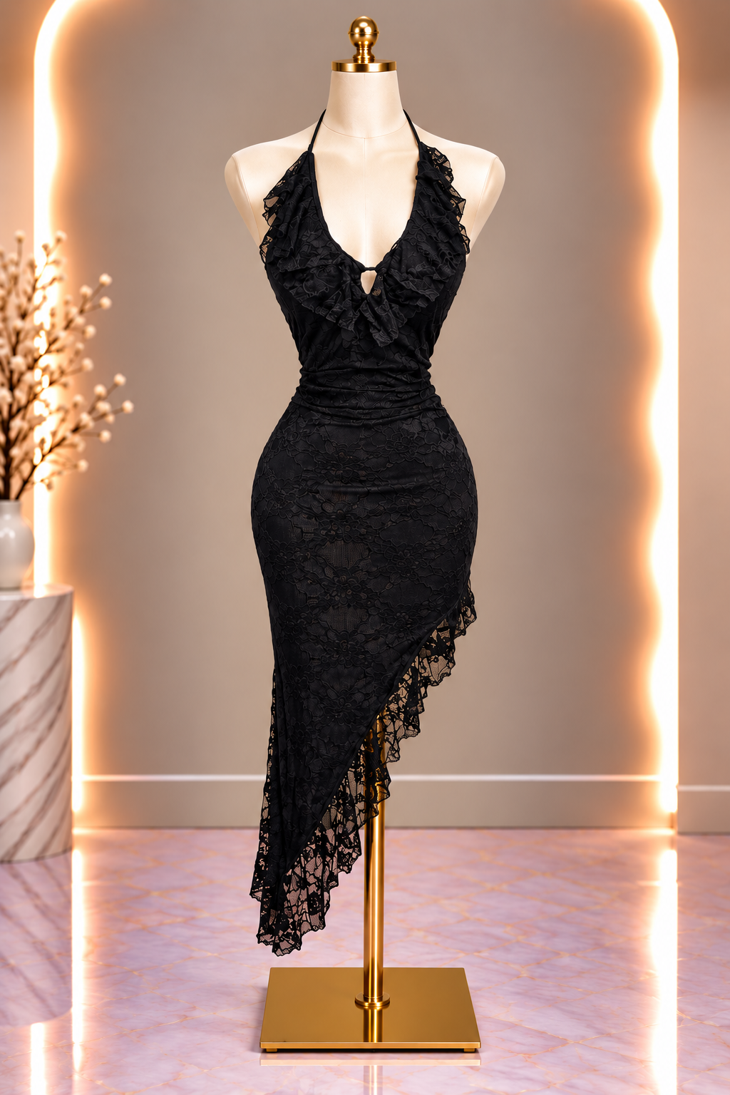 Secret Desire Lace Dress - Black
