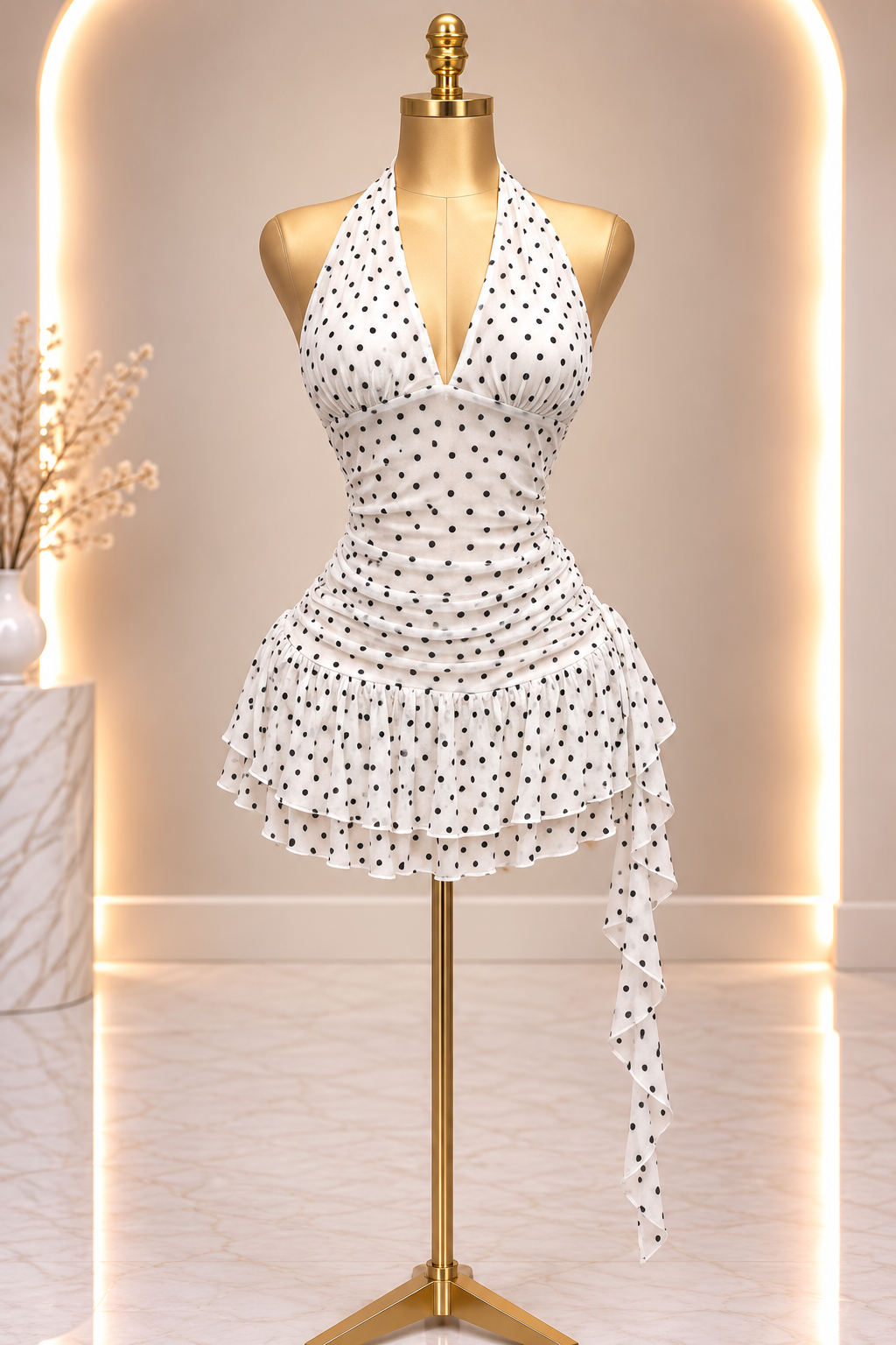 Dot Me Up Mini Two Piece Set - White