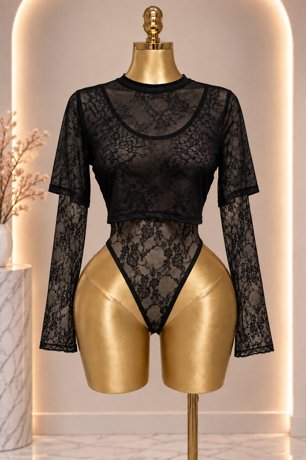 Noir Desire Bodysuit - Black