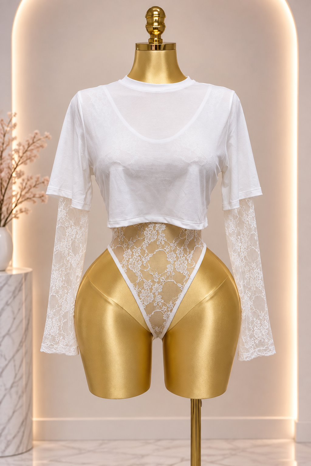 Noir Desire Bodysuit - White